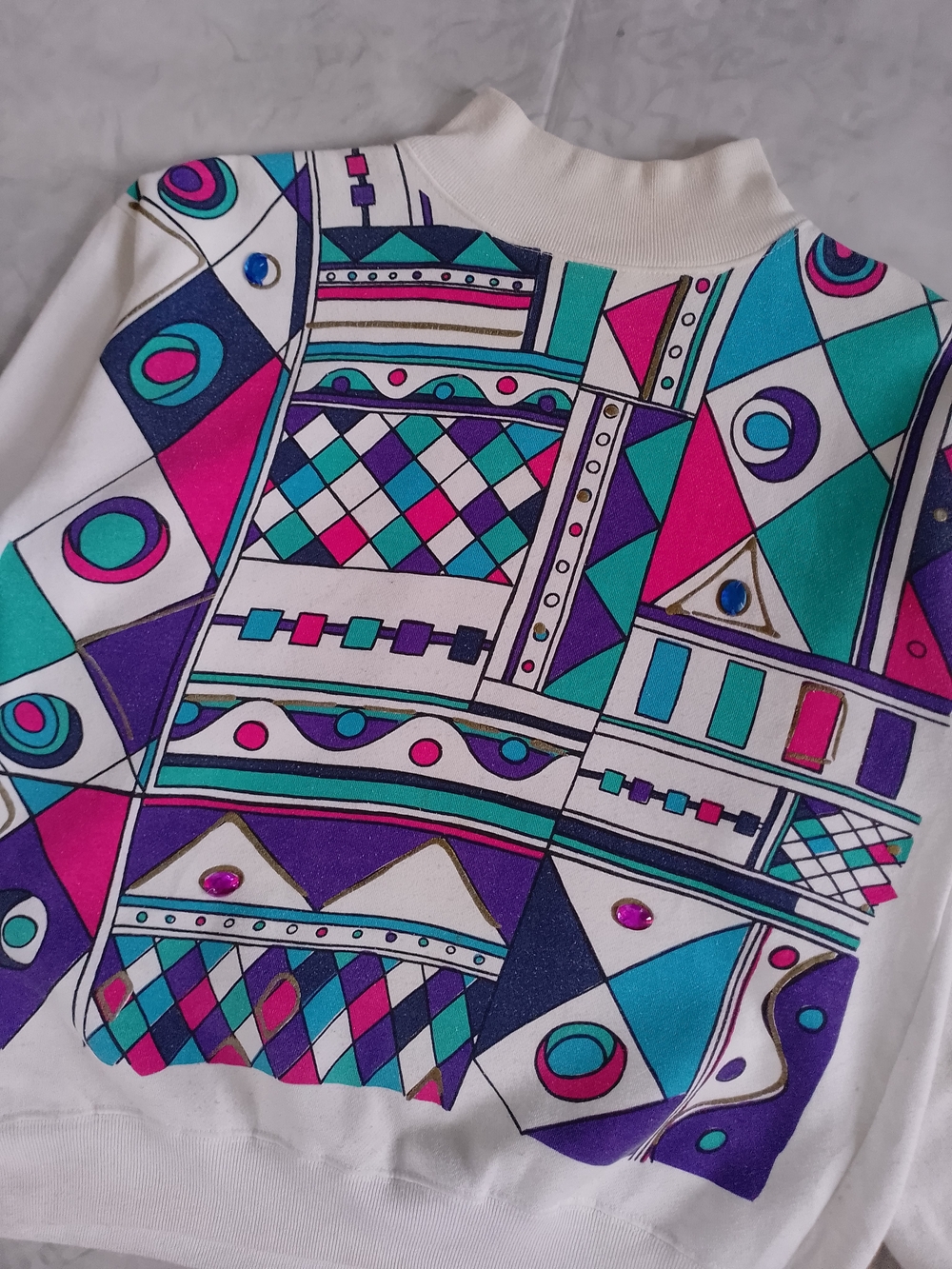 Vintage 90s Funky Geometric Abstract NORTHERN SPIRIT Crewneck - Picture 8 of 15